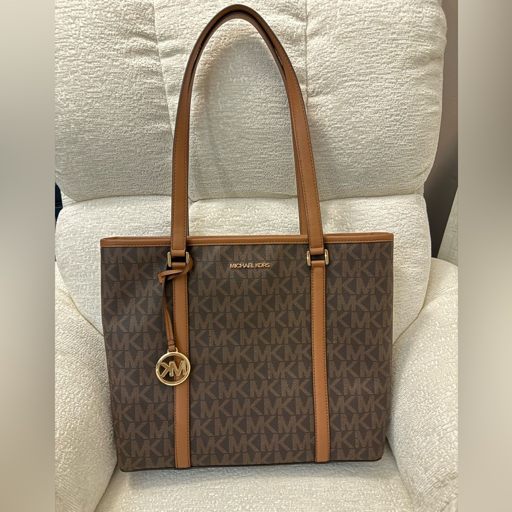 Michael Kors Brown and Tan Signature Tote